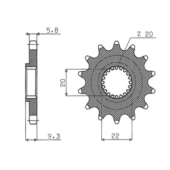 SUNSTAR front sprocket 2146 13 KAWASAKI KXF 250 '06-'17 (JTF1446.13) (pitch 520) (214613JT)