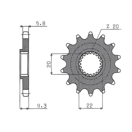 SUNSTAR priekinė žvaigždė 2146 13 KAWASAKI KXF 250 '06-'17 (JTF1446.13) (žingsnis 520) (214613JT)