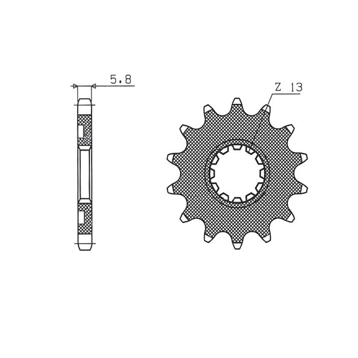 SUNSTAR front sprocket 2141 13 KAWASAKI KXF 450 06-19 (JTF1565.13) (JTF565.13) (pitch 520) (56513) (214113JT)YFZ 450 '04-'