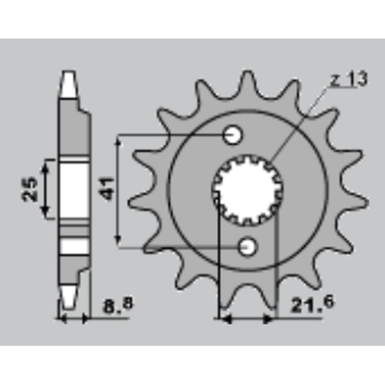 JR front sprocket 350 14 HONDA XR 600 R '91-'01 (JTF1309.14)