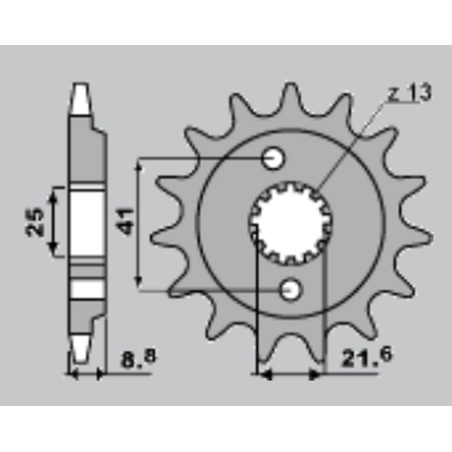 JR front sprocket 350 14 HONDA XR 600 R '91-'01 (JTF1309.14)