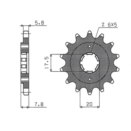 SUNSTAR priekinė žvaigždė 279 13 HONDA NSR 125 '89-'99, XR 250, CRF 230 (JTF327.13) (žingsnis 520) (27913JT)