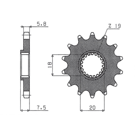 SUNSTAR front sprocket 340 13 HONDA CR 125 '87-'03 (JTF326.13) (pitch 520) (34013JT)