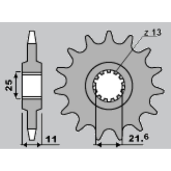 JR front sprocket 2142 15 YAMAHA R6 '06-'09