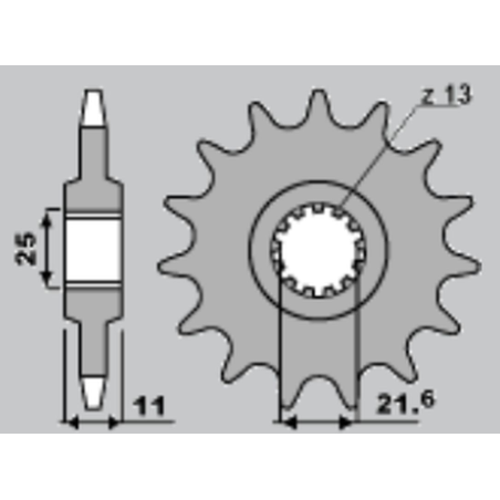 JR front sprocket 2142 16 YAMAHA R6 '06-'09 (JTF1586.16)