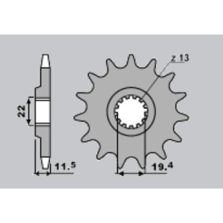 JR front sprocket 4101 16 SUZUKI DR 125 '94-'00 (JTF409.16)