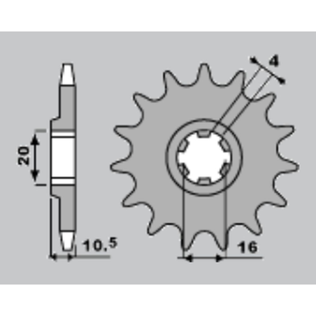 JR priekinė žvaigždė 799 15 SUZUKI VL 125/ GZ 125 (JTF410.15)