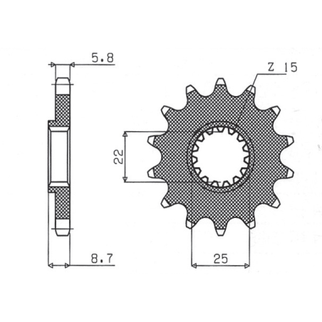 SUNSTAR priekinė žvaigždė 1248 13 KTM SX/EXC '91-'19 (JTF1901.13) (žingsnis 520) (124813JT)