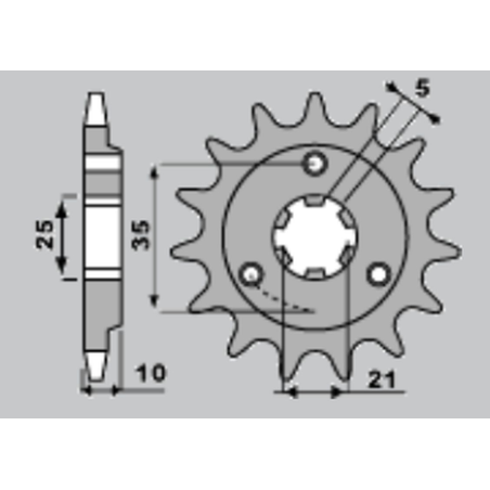 CHT front sprocket 412 15 SUZUKI DR 750/800 BIG '89-'93 (JTF438.15)