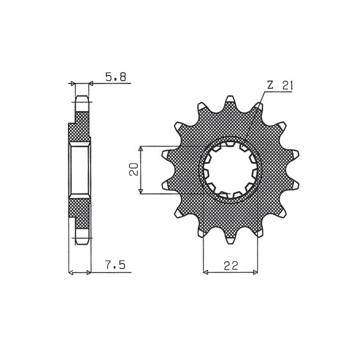 SUNSTAR front sprocket 2120 13 HONDA CR 125R '04-'07, CRF 250R/X '04-'17 (JTF1323.13) (pitch 520) (212013JT)