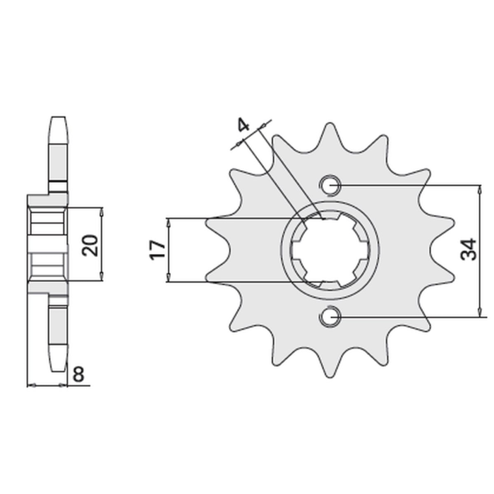 CHT front sprocket 267 14 HONDA XL 350R (287-14K) (JTF1263.16)