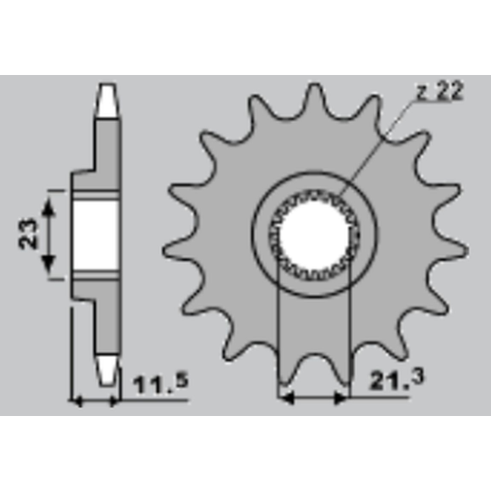 JR front sprocket 2051 13 YAMAHA TT250R '93-'05
