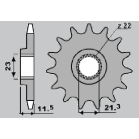 JR front sprocket 2051 13 YAMAHA TT250R '93-'05