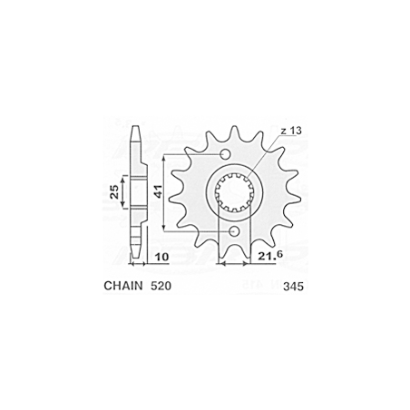 CHT front sprocket 345 15 HONDA NX 650 '91-'01, YAMAHA XT 660 R/X