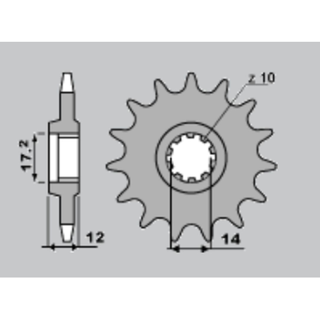 CHT front sprocket 553 12 GILERA 50 91-96 (4052-12) (pitch 420)