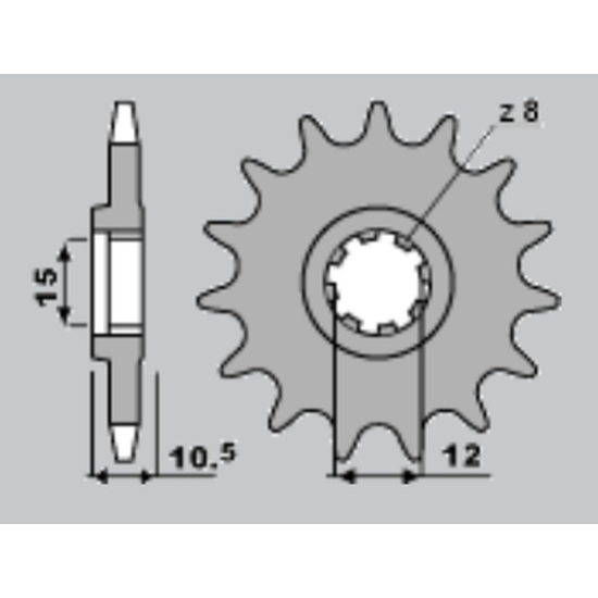 CHT front sprocket 595 12 APRILIA 50 '86-'91 (588-12)