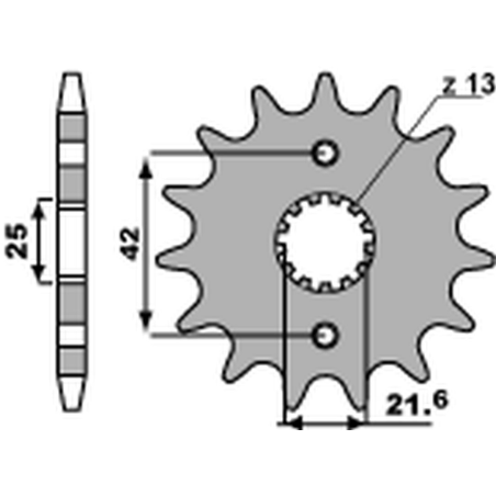 PBR priekinė žvaigždė 513 13 18NC KAWASAKI ZZ-R 600 '90-'06, YAMAHA YZF 600 THUNDER CAT '96-'03 (JTF513.13) (žingsnis 530) (STD.