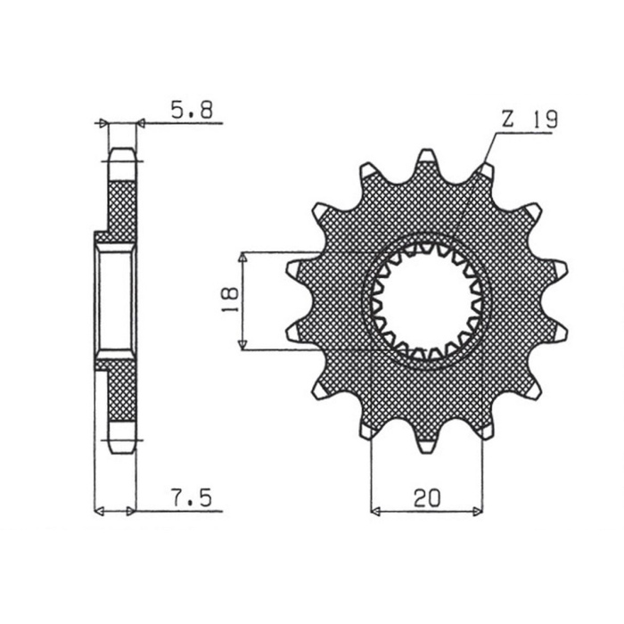 SUNSTAR front sprocket 340 12 HONDA CR 125 '87-'03 (JTF326.12) (pitch 520) (34012JT)