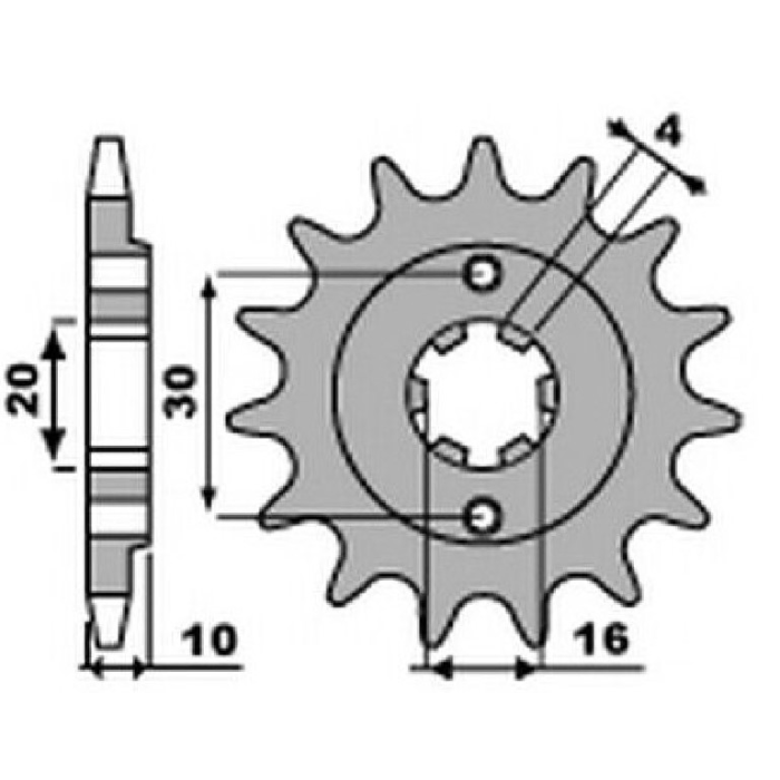 CHT front sprocket 720 13 CAGIVA 125 MITO/FRECCIA