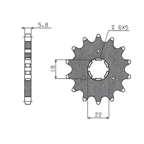 SUNSTAR front sprocket 423 13 KAWASAKI KX 125 '94-'07 (JTF1445.13) (pitch 520) (42313JT)