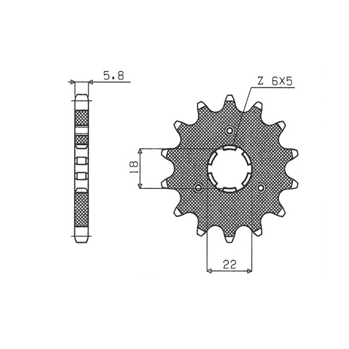 SUNSTAR front sprocket 423 13 KAWASAKI KX 125 '94-'07 (JTF1445.13) (pitch 520) (42313JT)