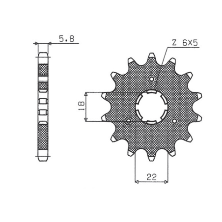 SUNSTAR front sprocket 423 13 KAWASAKI KX 125 '94-'07 (JTF1445.13) (pitch 520) (42313JT)