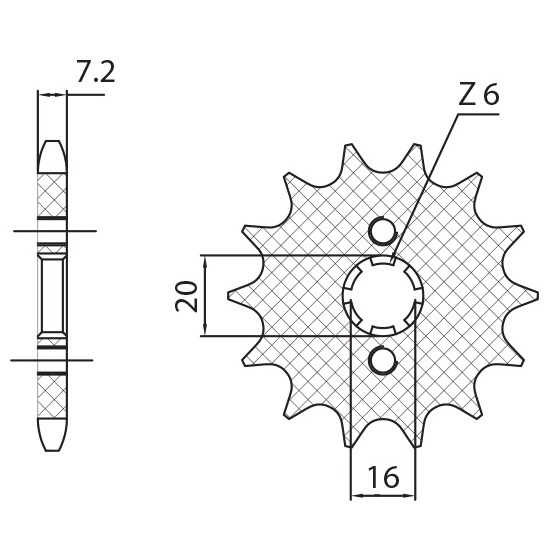 SUNSTAR front sprocket 2182 14 YAMAHA WR 125R/X '09-'14, YZF125R '09-'15, MT125 '15-'17 (JTF1550.14) (pitch 428) (218214J