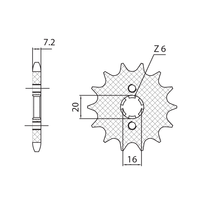 SUNSTAR front sprocket 2182 14 YAMAHA WR 125R/X '09-'14, YZF125R '09-'15, MT125 '15-'17 (JTF1550.14) (pitch 428) (218214J