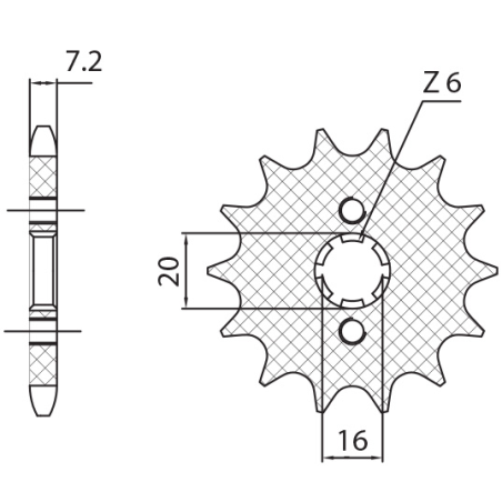SUNSTAR front sprocket 2182 14 YAMAHA WR 125R/X '09-'14, YZF125R '09-'15, MT125 '15-'17 (JTF1550.14) (pitch 428) (218214J