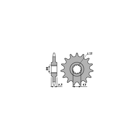 PBR front sprocket 600M 10 18NC (pitch 420) (JTF1120.10)