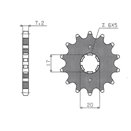 SUNSTAR front sprocket 2037 16 HONDA CBR 125, CBF 125 '09-'14 (JTF1264.16) (pitch 428) (203716JT)