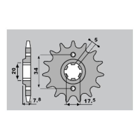 PBR front sprocket 279 14 18NC NSR 125/ VT 125 (JTF327.14) (pitch 520)