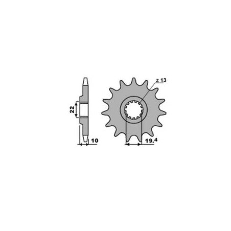 CHT front sprocket 435 13 SUZUKI DR 350 '90-'99, DRZ 400, RM 250 '89-'08