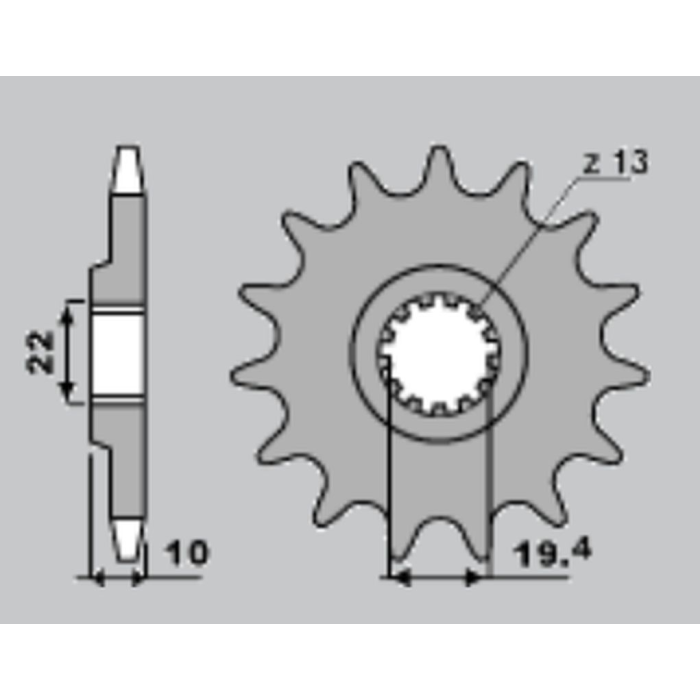 CHT front sprocket 435 14 SUZUKI RM 250,DR 350