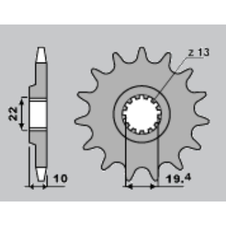 CHT priekinė žvaigždė 435 14 SUZUKI RM 250 ,DR 350