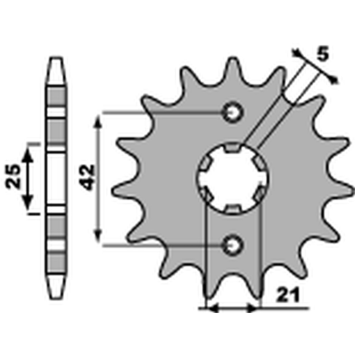 PBR front sprocket 572 15 18NC YAMAHA SR 250 '84-'00, XT 250 '80-'90, XV 250S VIRAGO '89-'05 (JTF569.15) (pitch 520)
