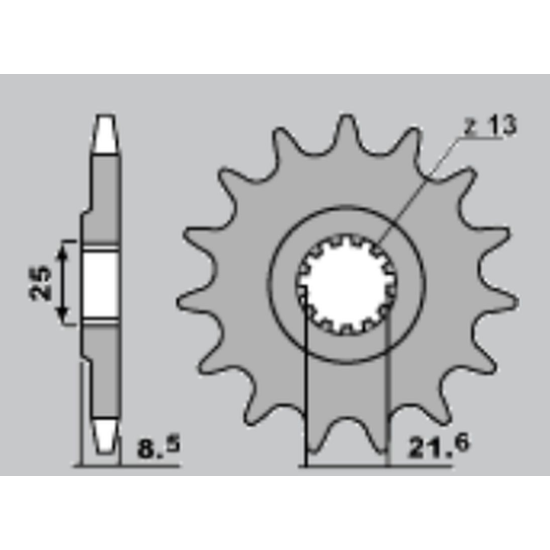 JR front sprocket 2137 16 KAWASAKI Z 1000 '03-'08 (JTF1537.16)