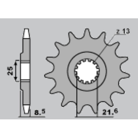 JR front sprocket 2137 16 KAWASAKI Z 1000 '03-'08 (JTF1537.16)
