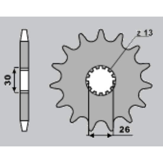 CHT front sprocket 2130 16 TRIUMPH BONEVILLE 800 '01-'11, 800 AMERICA '02-'07, 800 SPEEDMASTER '03-'05, 865 BONEVILLE '08--'1