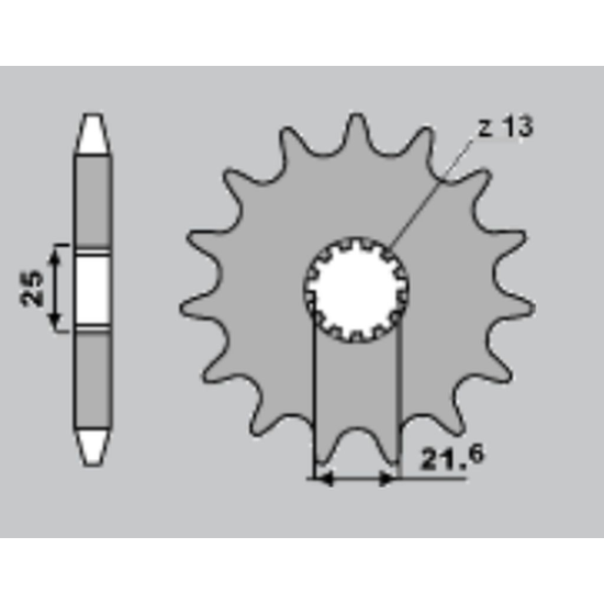 CHT front sprocket 518 13 KAWASAKI KZ/GPZ 650/750 (518-13) (JTF518.13)