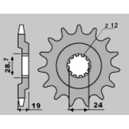 CHT priekinė žvaigždė 524 15 KAWASAKI GPZ 1100 (523-15)