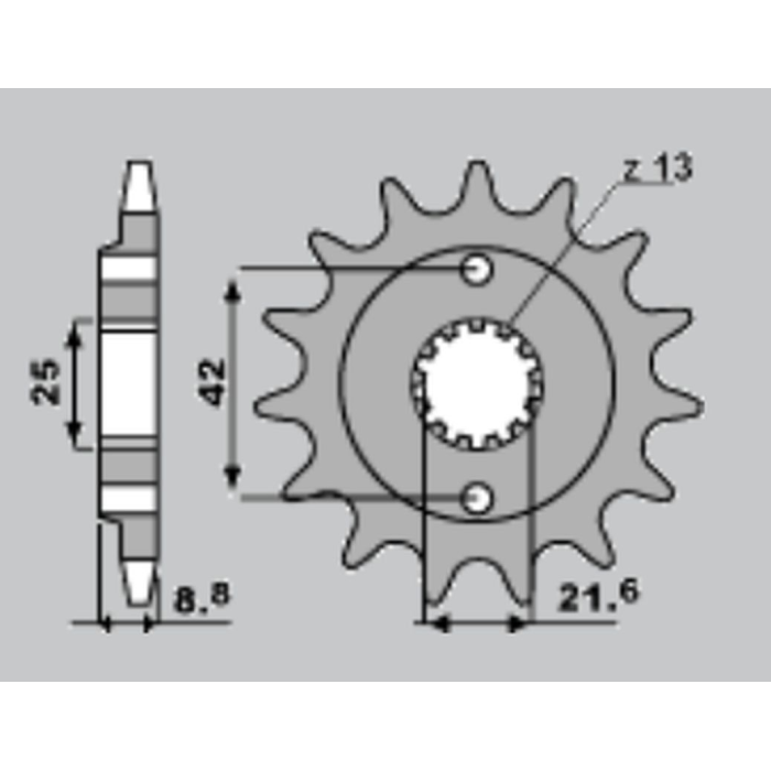 CHT front sprocket 525 16 KAWASAKI GPZ 500S '87-'05, KLE 500 '91-'96