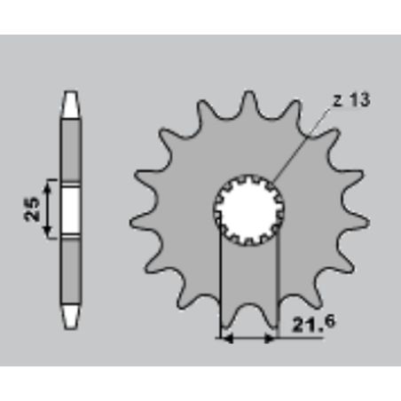 PBR priekinė žvaigždė 566 14 18NC SUZUKI GS/GSF/GSXR (JTF566.14) (žingsnis 530)