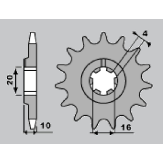CHT front sprocket 2066 14 HUSQVARNA 125