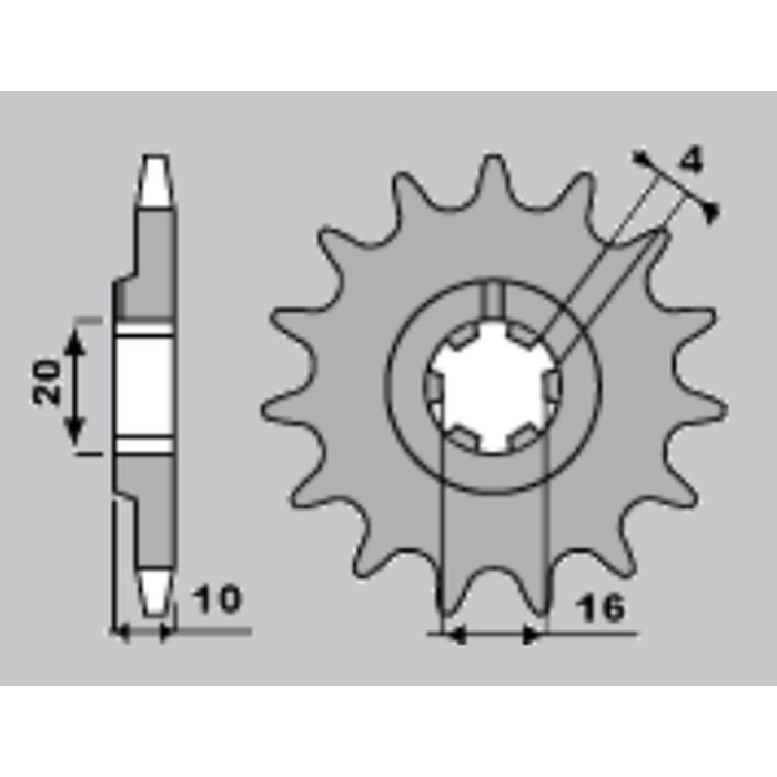 CHT front sprocket 2066 14 HUSQVARNA 125
