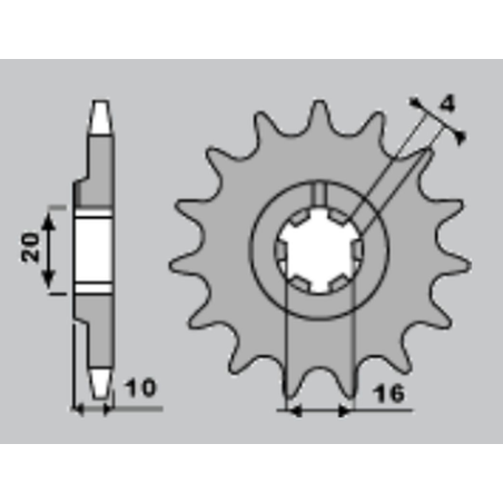 CHT front sprocket 2066 14 HUSQVARNA 125