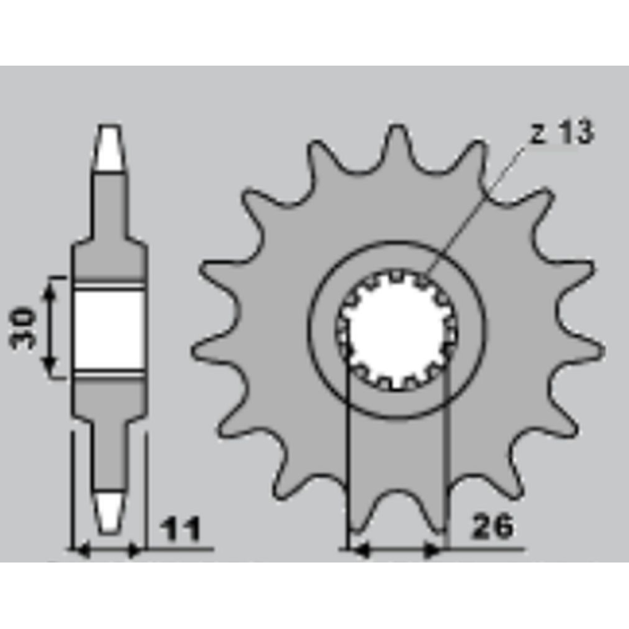 CHT front sprocket 209 13 CAGIVA 50 (209-13)