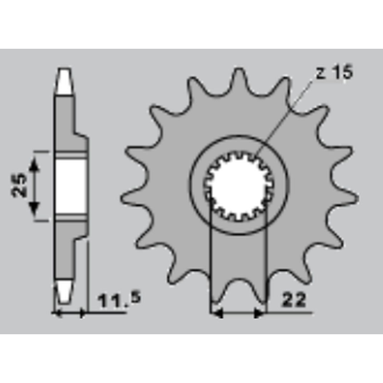 JR front sprocket 1252 13 (190213JT) KTM LC 4 '88-'09