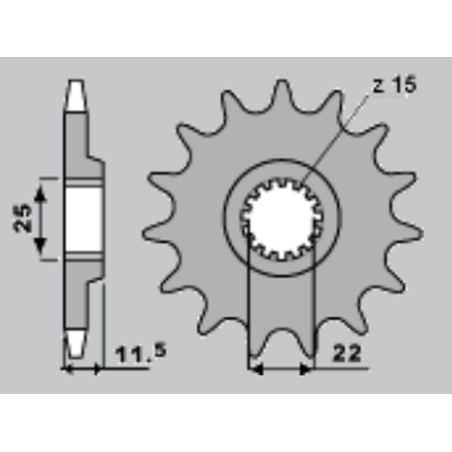JR front sprocket 1252 13 (190213JT) KTM LC 4 '88-'09