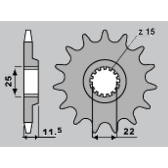JR front sprocket 1252 14 (190214JT) KTM LC 4 '88-'09